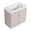 Meuble-lavabo autoportant de 36 po avec lavabo en résine blanche et 2 portes d'armoire à fermeture en douceur (emballage KD)-1243812100