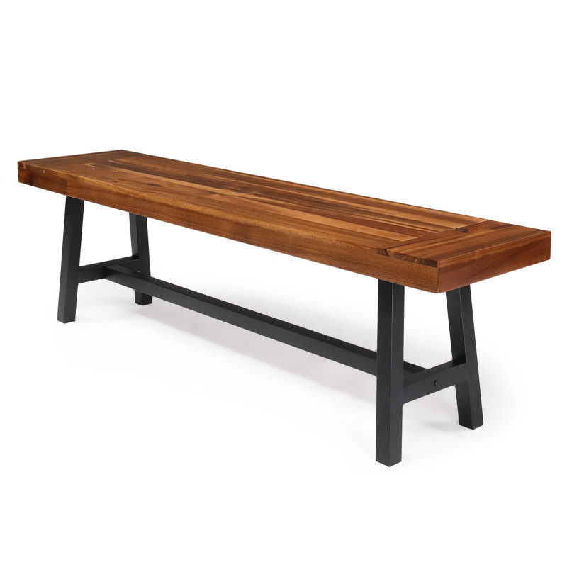Banc d'extérieur en bois de peuplier, Brun orangé
