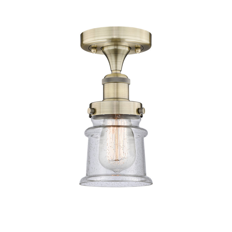 Plafonnier semi-encastré en verre Alvi, Laiton antique