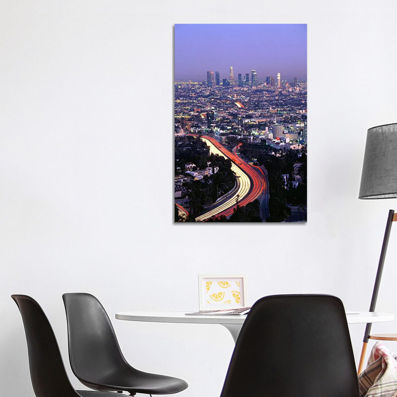 Hollywood Freeway Los Angeles CA - Wrapped Canvas Print, 101.6 cm H x 66.04 cm W x 1.91 cm D