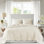 Courtepointe réversible, bordure festonnée, rembourrage en coton, lavable à la machine, offre un environnement de sommeil relaxant 3 pièces en double / grand, matériau en microfibre, respirant, améliore la chambre à coucher