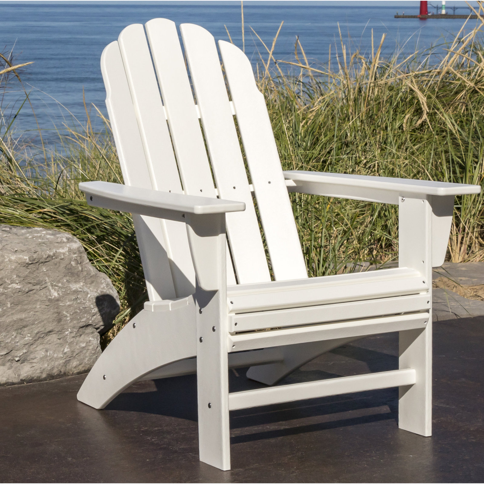 POLYWOOD® Vineyard Adirondack Chair, White