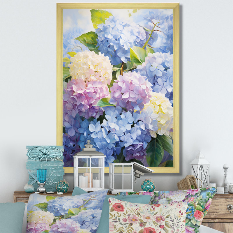 Impression sur toile encadrée «Sangrey Blue Mauve», H 40 po x l 30 po x P 1,5 po, Cadre doré simple