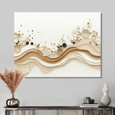 Minimalist Beige Marble River I - décoration murale abstraite en métal, impression murale en marbre