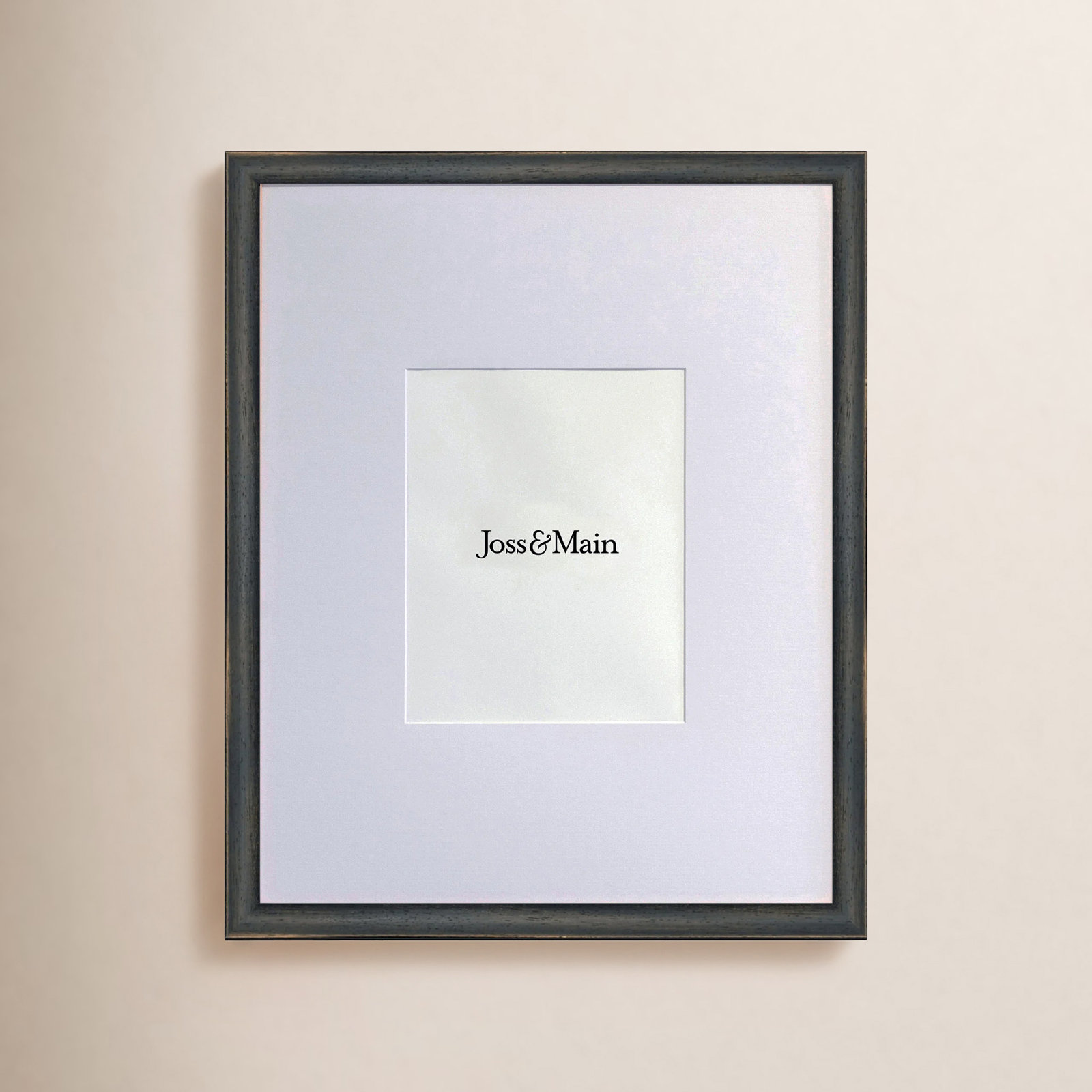 Kesia Wood Picture Frame with Mat, Black, 12" x 18"