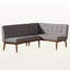 Ensemble de 2 banquettes de coin-repas en tissu gris Tomball H 31,39 po x l 53,25 po x P 26,16 po