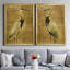 «Gold Crane at Dusk I», ensemble de 2 reproductions d'art sur toiles-2092483602-2092483603-2016653011