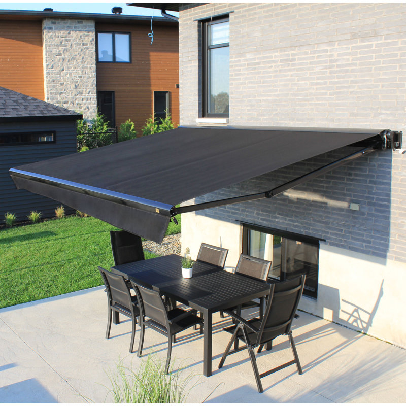 Multiple Awnings 9'' Fabric Cover Retractable Patio Awning, Right, Rioja, 9" H x 192" W x 122" D