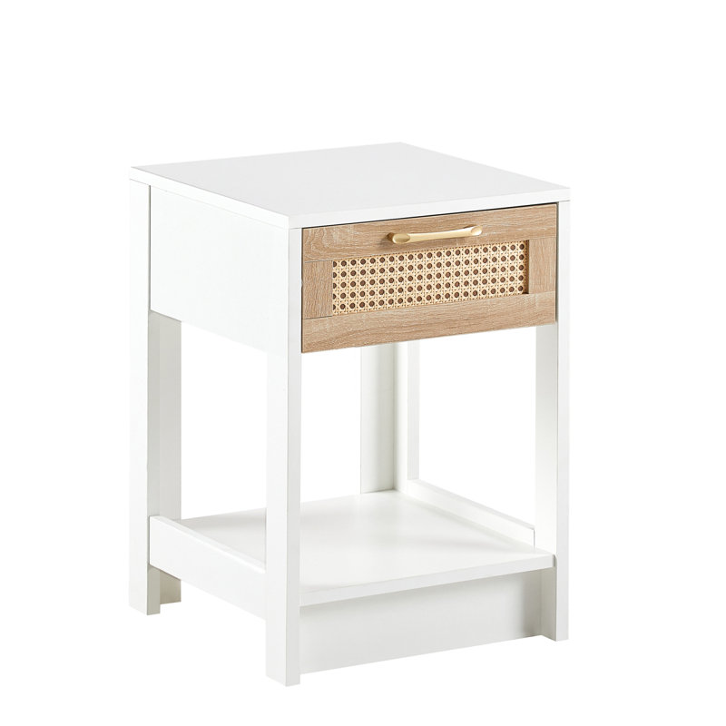 Table de chevet moderne Mid Century, Blanc