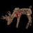 Rattan Grazing Reindeer with Bow and LED Lights Décor