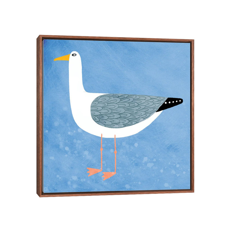 « Seagull » par Nic squirrell-impression, H 26 po x l 26 po x P 1,5 po, Toile classique avec cadre brun, Pas de tapis