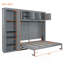 Grand lit escamotable mural avec armoires, gris-1278963703