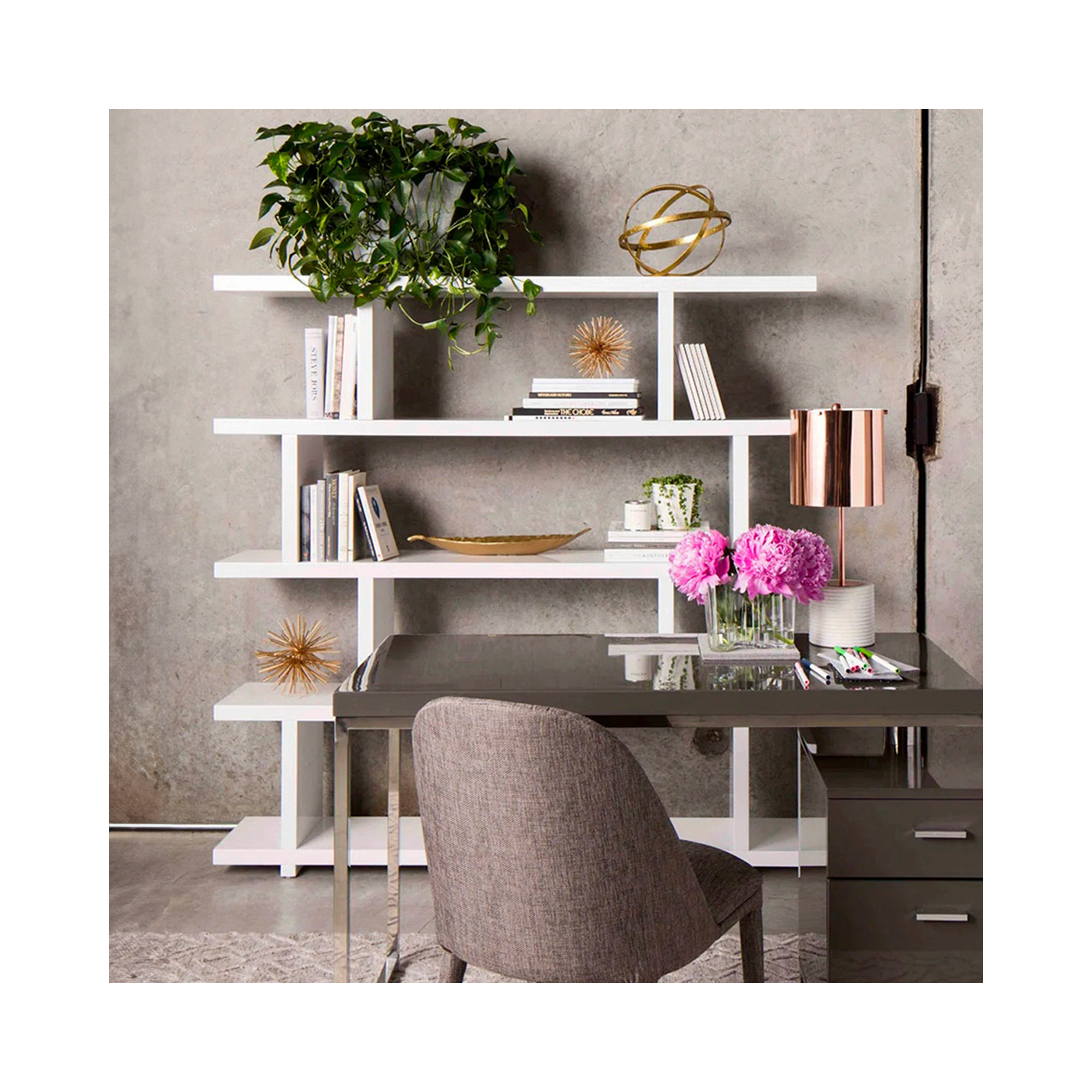 Annora Wide Bookcase, White