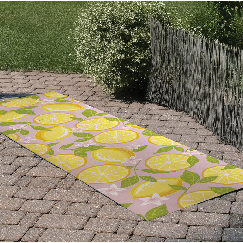 Tapis d'extérieur Lemons, Tapis de couloir 2 pi 6 po x 8 pi