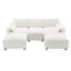 Canapé modulaire 86,5 po en forme de U avec poches de rangement et 2 repose-pieds mobiles, canapé en nuage de chenille 5 places-205142920