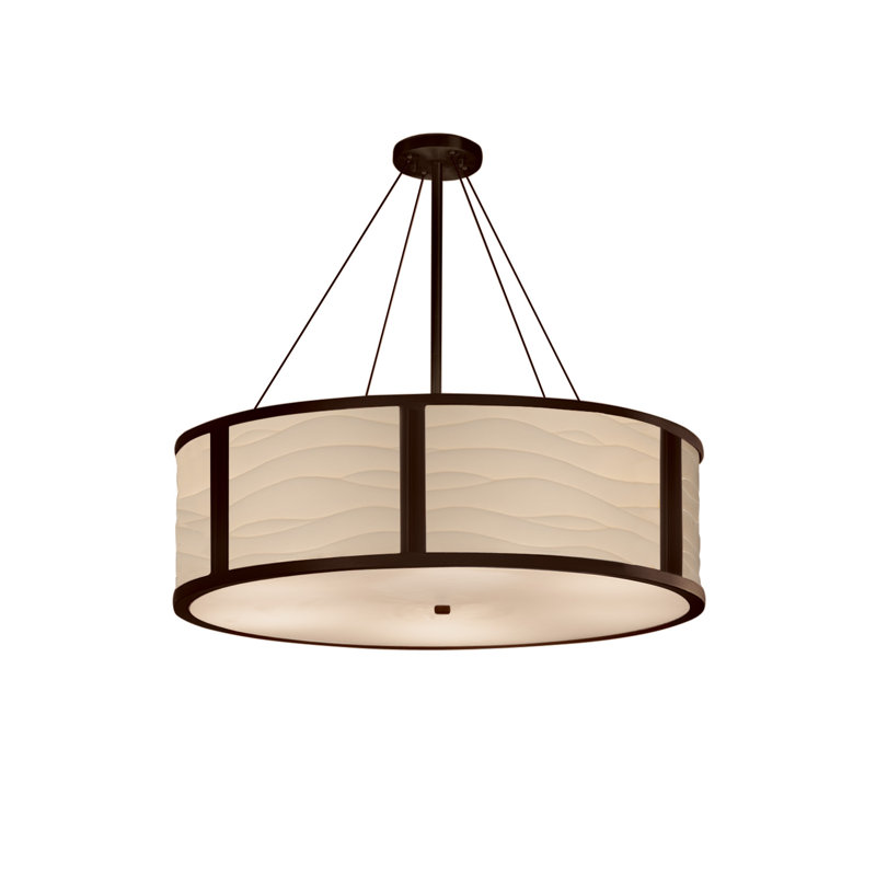 Lustre cylindrique à 8 lumières Amany, Bronze foncé