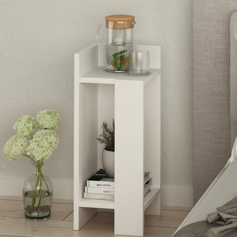 Lochlan Bedside Table, White, Left Orientation