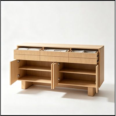 Sideboard with Cabinet Storage and 3 Drawers