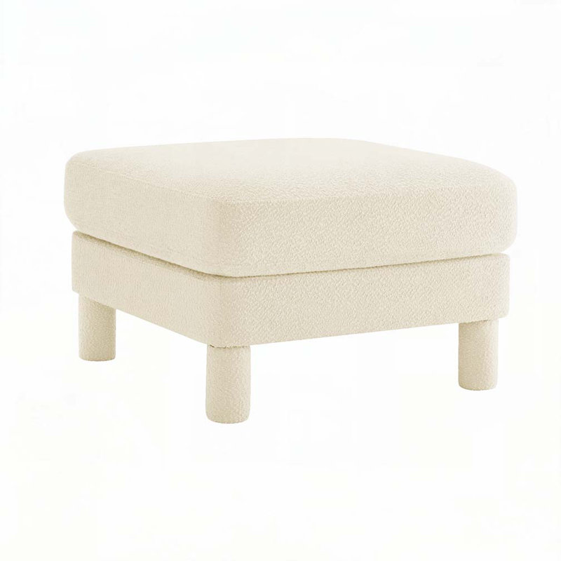 Boucle Upholstered Ottoman For Sectional, Beige