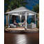 3x3m Double Top Pop Up Gazebo with Mesh Sidewalls, Waterproof Polyester Instant Canopy Shelter with Sandbags for Patio, Backyard, Wedding and Outdoor Party-129599532