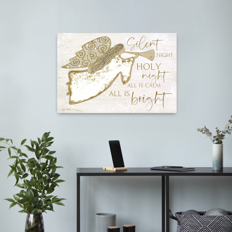 Silent Night Angel, art contemporain abstrait, H 16 po x l 24 po