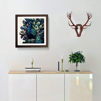 Peacock Geometric - Framed Print