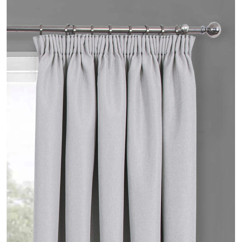 Blackout Pencil Pleat Curtain Pair, Natural, 229 W x 229 D cm