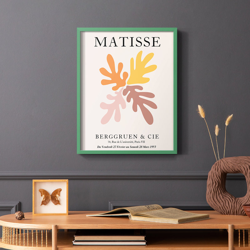 Matisse D, reproduction encadrée - bois massif, Cadre simple vert, H 10 po x l 8 po
