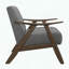 Chaise d'appoint d'inspiration rétro avec finition noyer-536797947