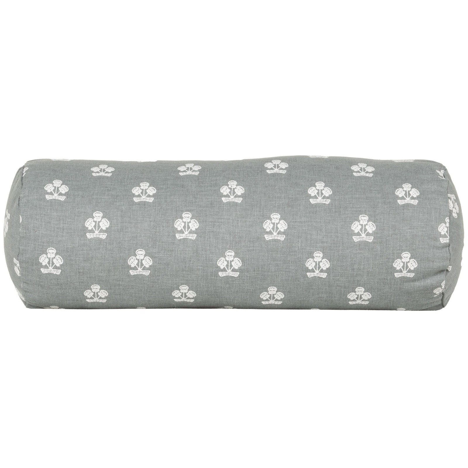 Hamachi Cotton Throw Pillow, Slate Blue Floral, Bolster 8"H x 21"W, Polyester