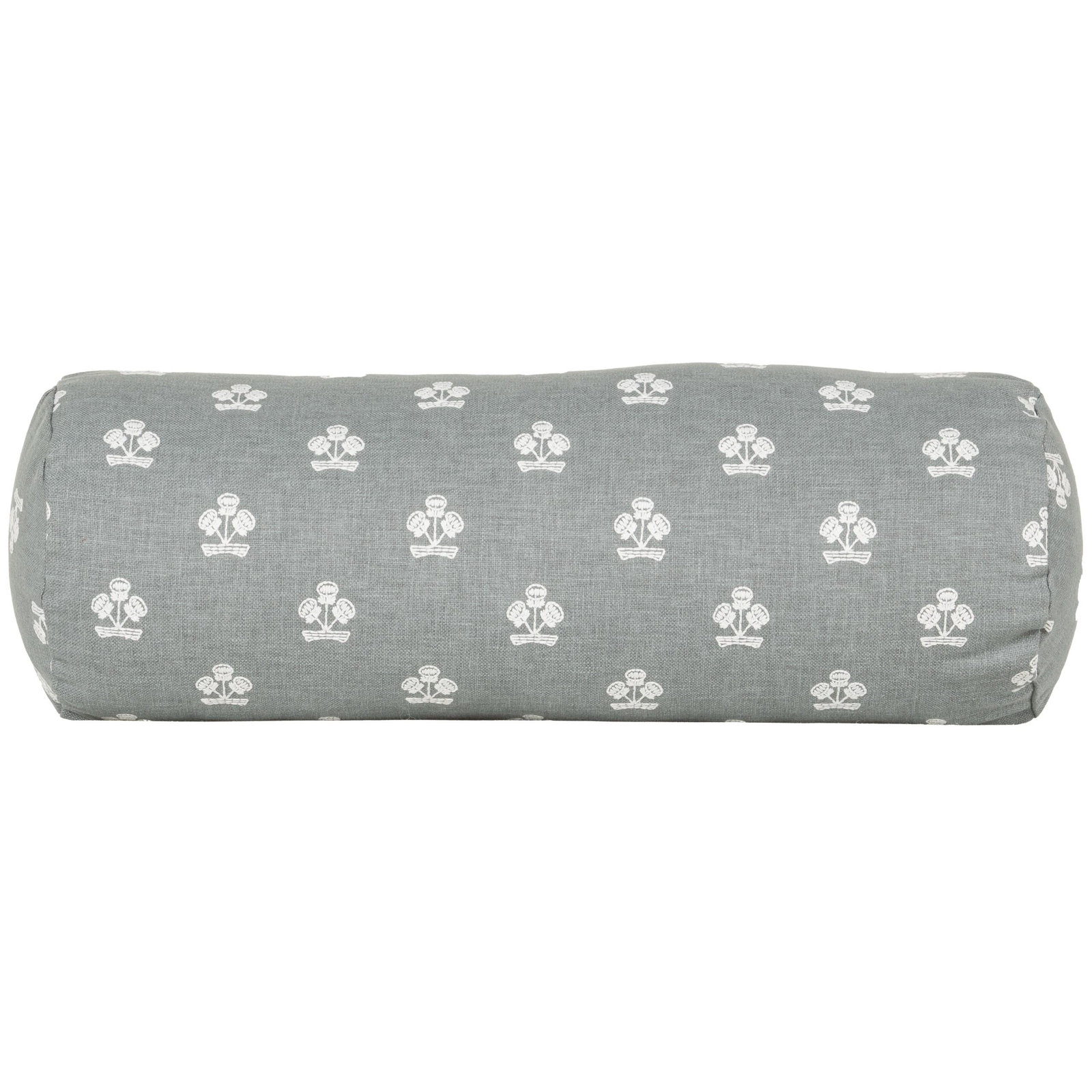 Hamachi Cotton Throw Pillow, Polyester, Bolster 8"H x 21"W, Slate Blue Floral