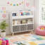 Bibliothèque pour enfants avec 3 bacs en tissu, bibliothèque pour enfants et jouets moderne, tablette de rangement pour tout-petits