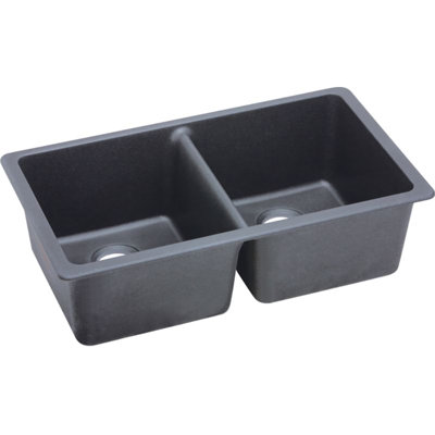 Quartz Classic 18.5" W x 33" L Double Basin Undermount Kitchen Sink