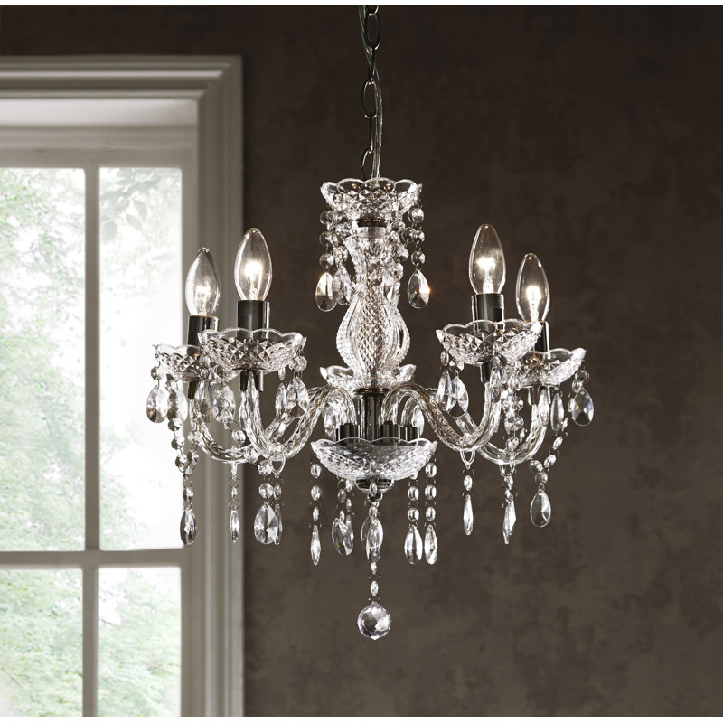 Icarus 5 - Light Candle Style Chandelier, Clear