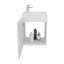 Meuble-lavabo large à une porte Saju, avec lavabo en résine et une tablette, rangement pour salle de bain, blanc-872870480