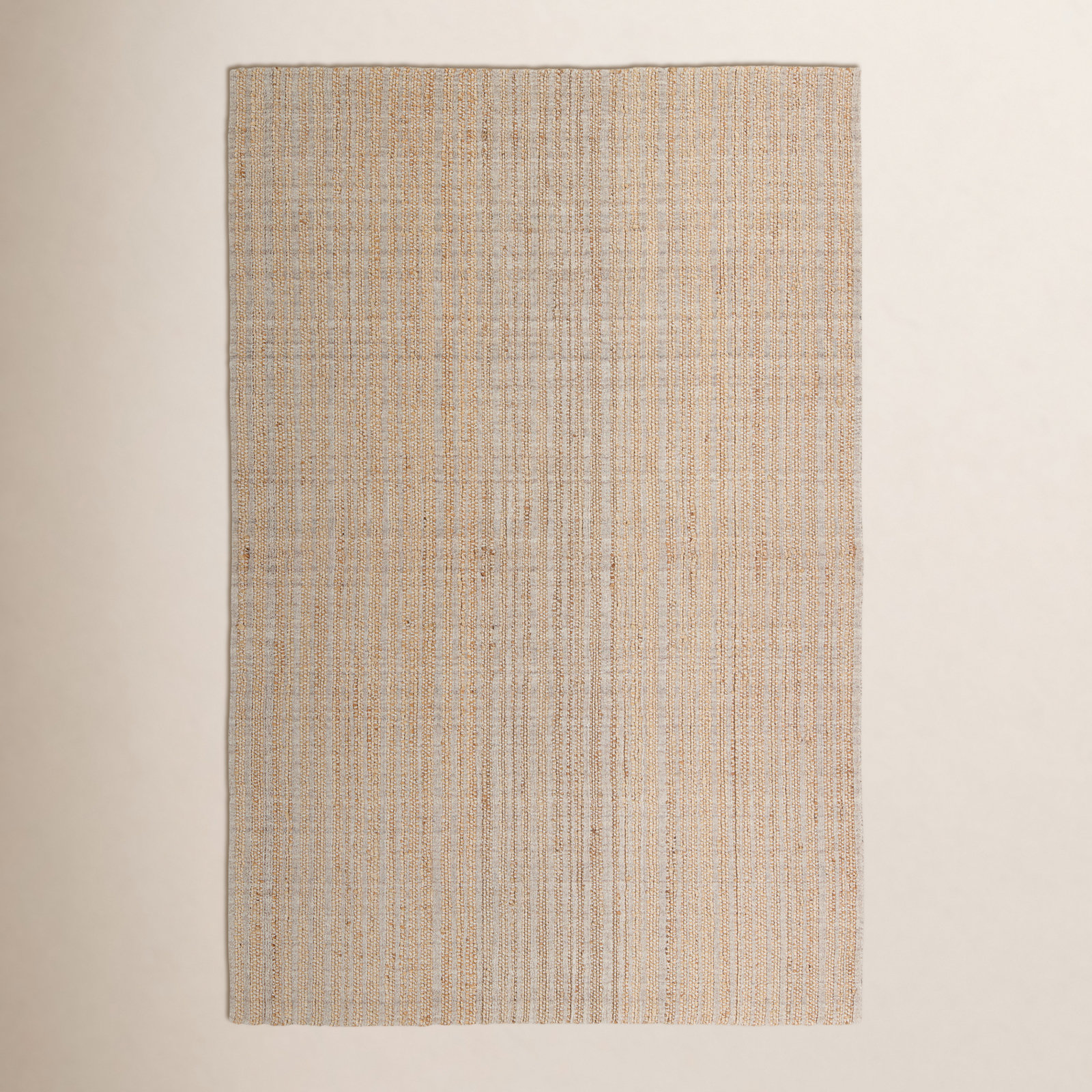 Genesta Handmade Tan/Gray Rug, Rectangle 5' x 8'