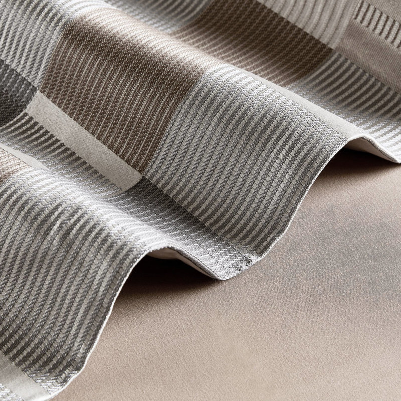 Édredon 9 pièces de style couette très grand en taupe avec un design transitionnel élégant, un câlin moelleux et des attaches intérieures pour une apparence lustrée, une chaleur semblable au nuage, un motif géométrique coloré