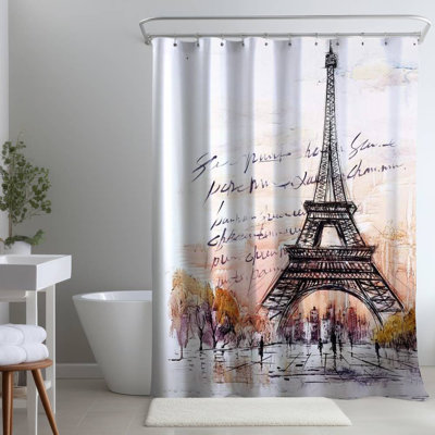 Shower Curtain CI121 – Polyester Shower Curtain, Dye Sublimation Print, 71" W × 74" L