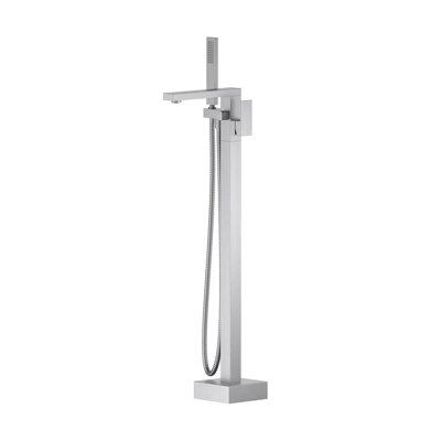 Cube Floor Tub Spout with Diverter