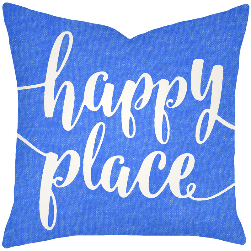 Cotton Throw Pillow, 16" H x 16" W x 6" D, Blue