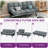 70"  Convertible Futon Sofa Bed with Split Back and Adjustable Arms-2113250009