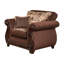 Chaise d'appoint de style traditionnel 48 po Shaunte, tablier sculpté, accoudoirs roulés-25231727