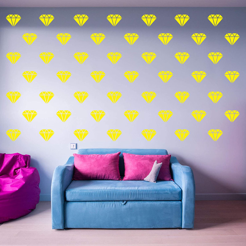 Abstract Non-Wall Damaging Wall Decal, Yellow
