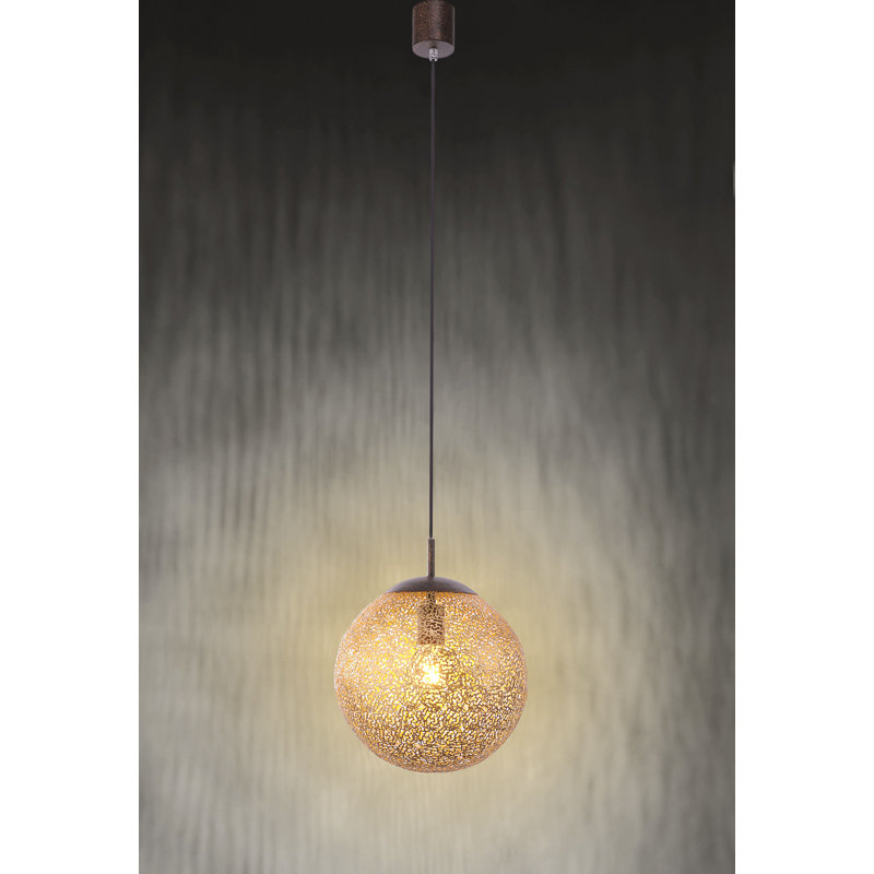 Eatonton 1 - Light Gold/Copper Sphere Pendant, 140cm L x 30cm W x 30cm D
