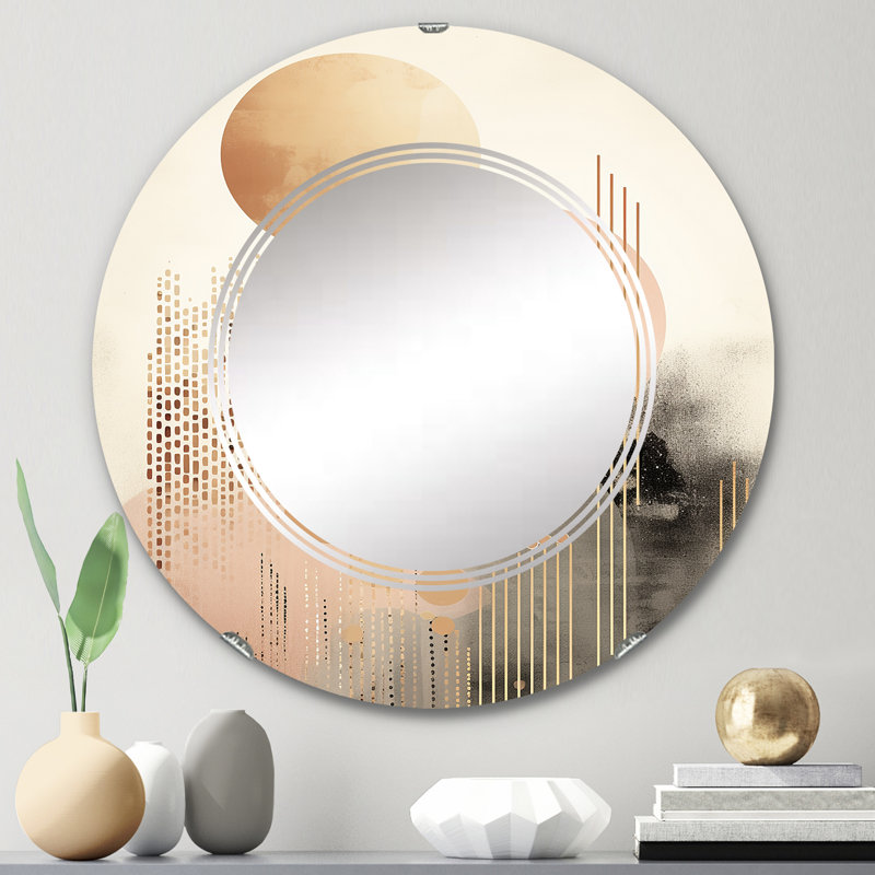 Delmarva - Miroir mural moderne rond, 24 po x 24 po