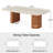 Dining Table With Unique Travertine Slab Top And Semi-Circular Stripe Base （1 item 2 packages）