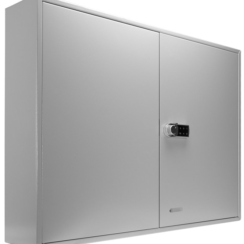 Boîte de rangement 400 clés à clé réglable en gris - Armoire en acier à verrou numérique fixée au mur pour plus de commodité Étiquettes colorées Support d'accessibilité rapide