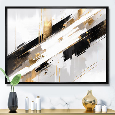 Sripes symétriques or noir II sur toile