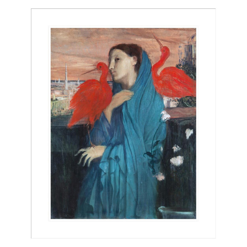 «Young Woman with ibis» par Edgar Degas, impression giclée encadrée, H 28,82 po x l 23,5 po
