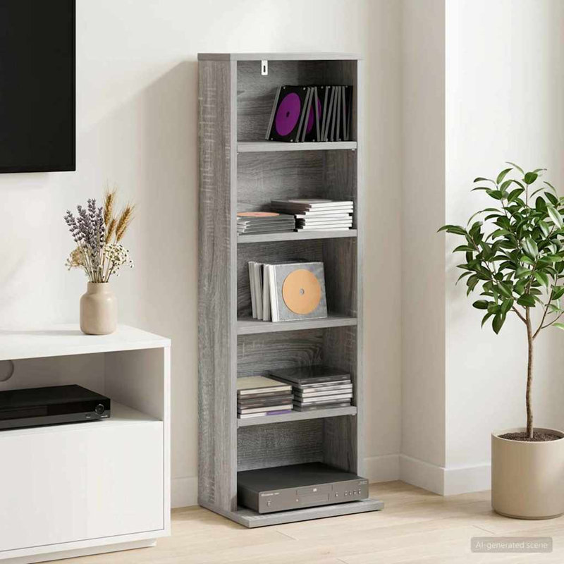 CD Cabinet Engineered Wood Indoor Media Storage Unit Rack Bedroom Home